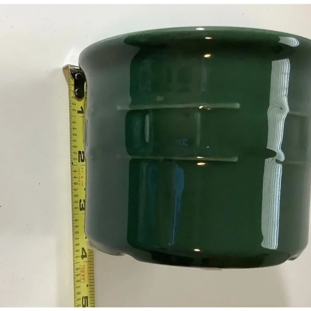 Longerberger Pottery Woven Traditions Ceramic Crock With Lid Ivy Green